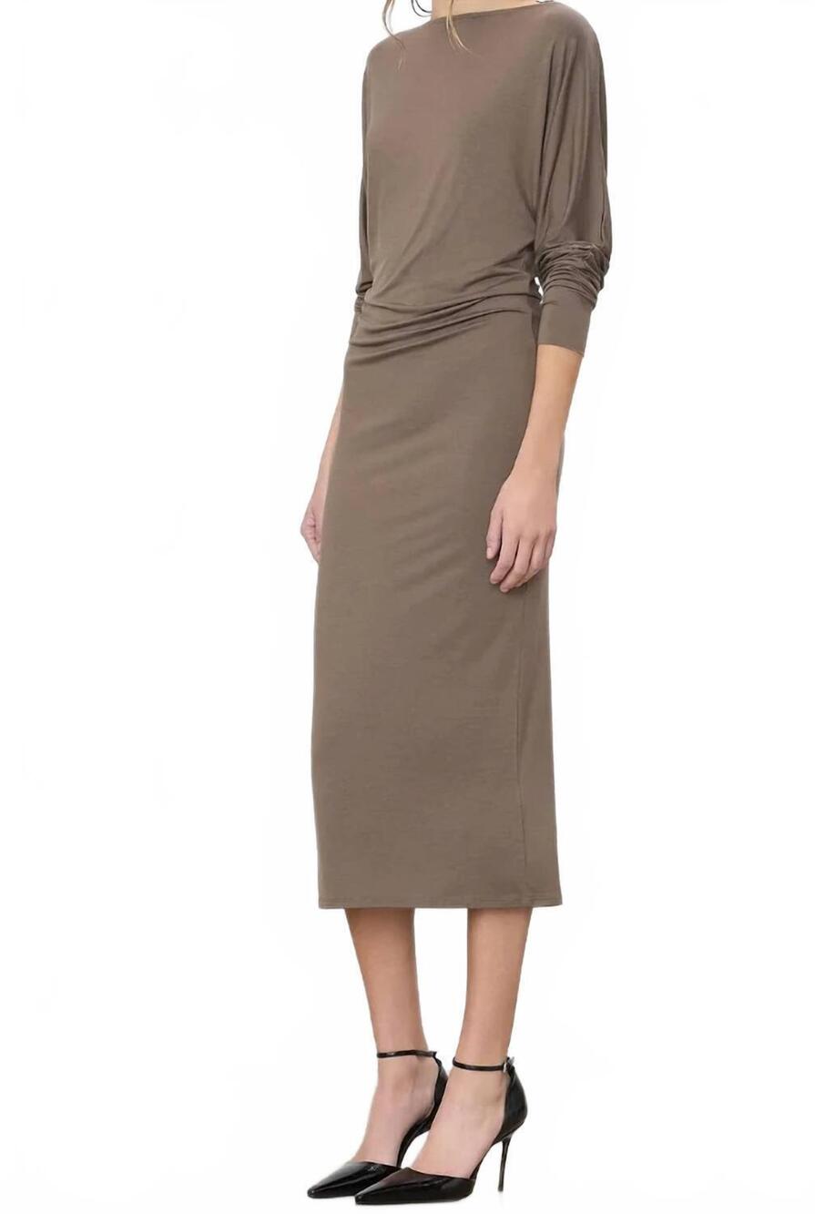 NEW ETERNE aspen midi dress in mushroom